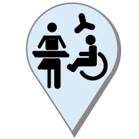Logo: Toilette, Liege, Rollstuhl